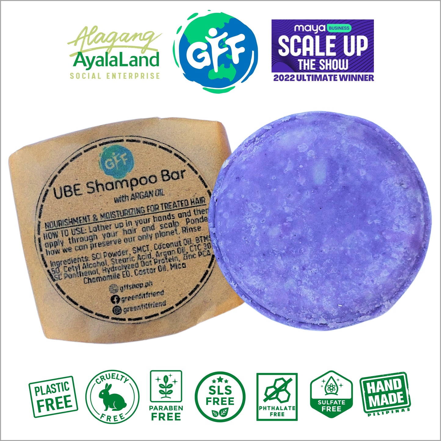 Ube Light conditioning shampoo bar for treated and damaged hair